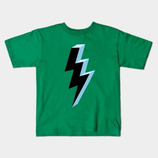 Electric Blue and Black Lightning Kids T-Shirt